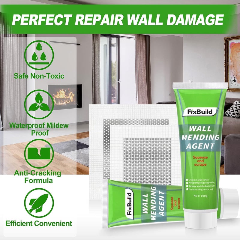 FixBuild Drywall Repair Kit, 2 Spackle Wall Repair Patch Kit, Wall Mending Agent, Quick and Easy Repair of Holes, Dents and Graffiti - Image 4